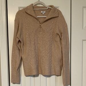 J. Crew Camel Cable Knit Turtleneck Sweater